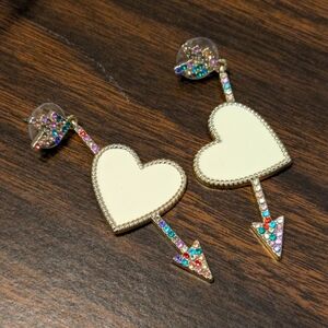 Baublebar Heart Arrow Earrings with Multicolor Accents